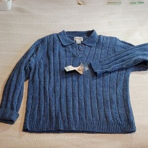 Alfred Dunner Textured Knit Sweater in Blue